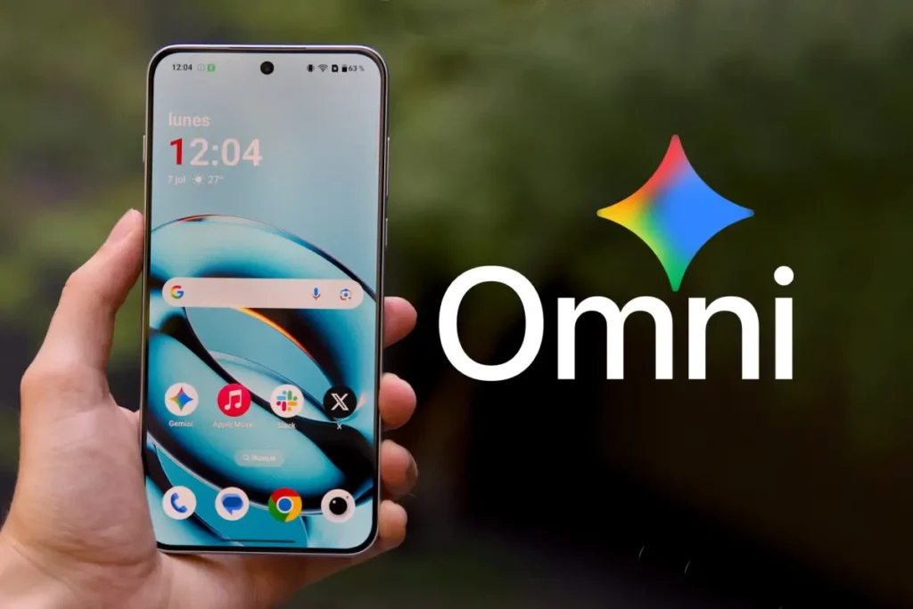 Logo de Google Gemini junto al nombre "Omni", modelo de video generativo filtrado antes de Google I/O 2026.