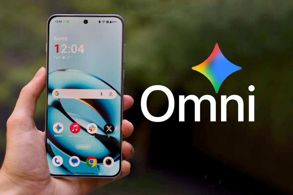 Logo de Google Gemini junto al nombre "Omni", modelo de video generativo filtrado antes de Google I/O 2026.